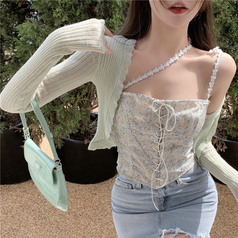Áo Khoác Cardigan Dệt Kim Mỏng Dáng Ngắn Phong Cách Hàn Quốc Cho Nữ