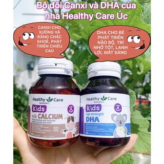 Viên DHA Healthy Care 60 viên vị chanh Viên canxi sữa Healthy care 60 viên