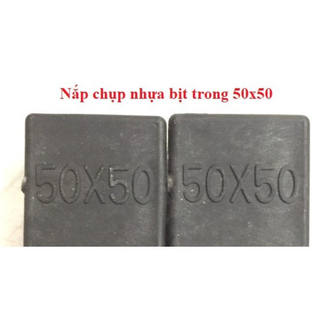 COMBO 10 cái nắp chụp nhựa vuông 50x50_bịt trong chân bàn ghế, nút chân chống xước, bịt trong chân ống sắt, nút nhựa