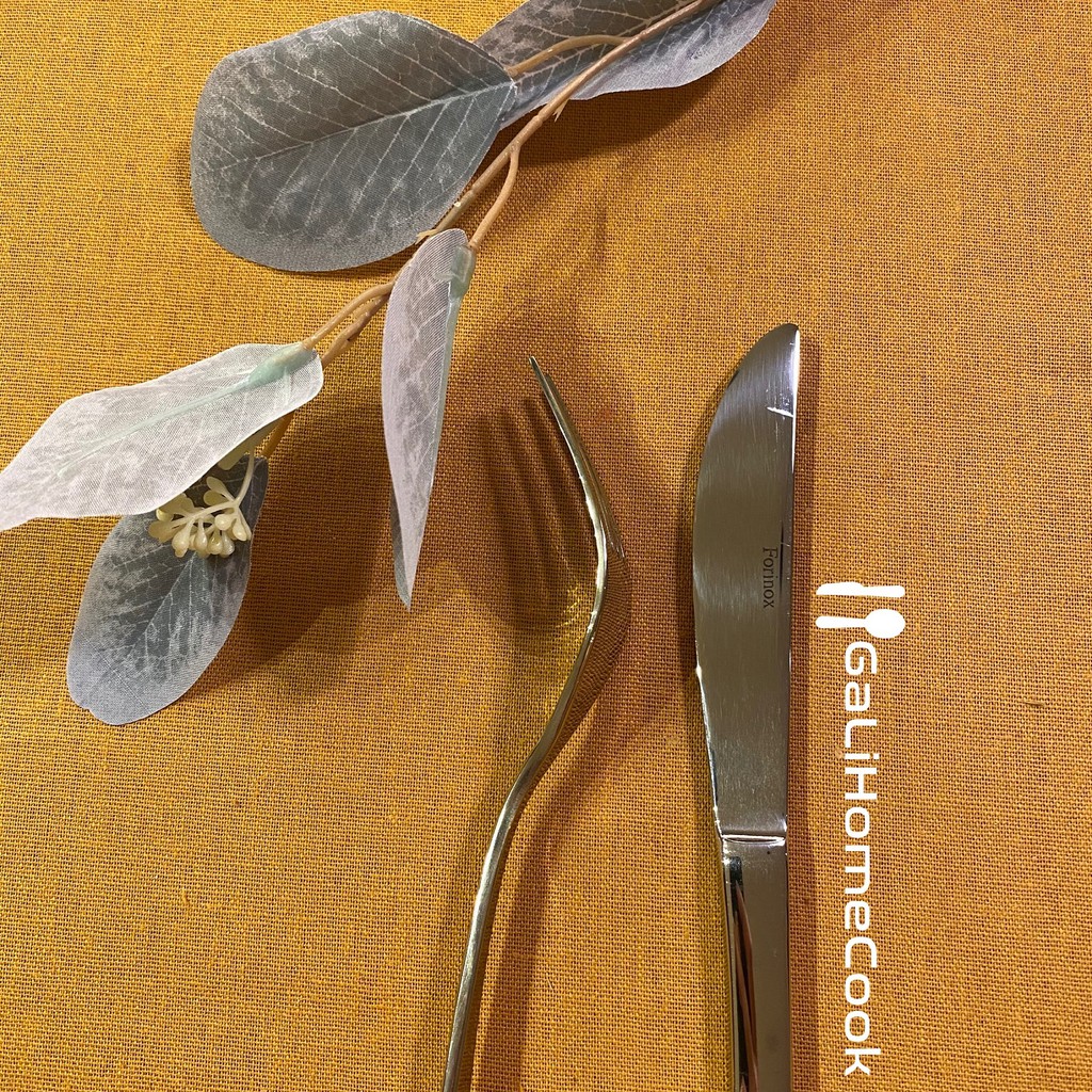 Bộ 2 sản phẩm DAO và DĨA (nĩa) ăn bít tết inox 304 phong cách Châu Âu cao cấp | GaliHomecook Knife and Fork BH1-3-40