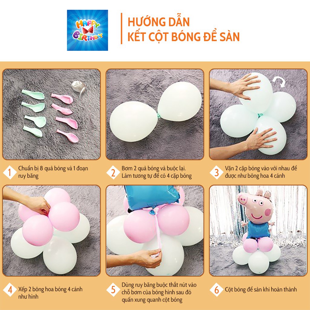 set trang trí sinh nhật Handmade kiểu Hàn Quốc phù hợp cho mọi độ tuổi cả nam và nữ [HQ012] [Tặng BƠM + KEO DÁN]