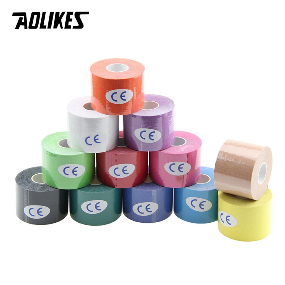 Băng dán cơ thể thao Kinesiology Tape 5cm*5m cao cấp Muscle bandage sticker AOLIKES TC-MT002