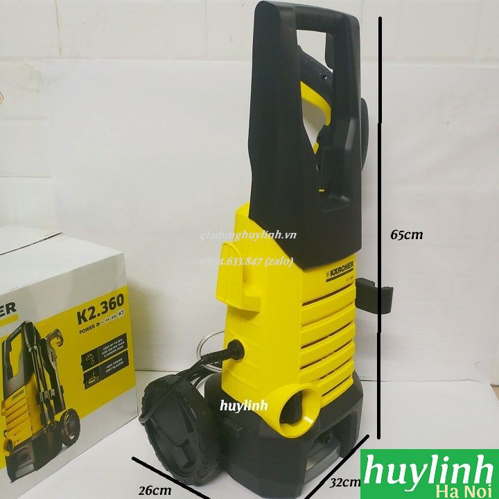 Máy phun xịt rửa xe Karcher K2 360 - Tặng chai dung dịch Karcher 1 Lít