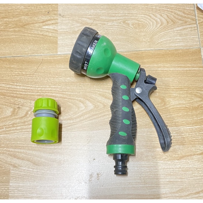 Vòi xịt nước tưới cây, rửa xe , Vòi 7 trong 1 + Đầu nối nhanh 16-10-16mm