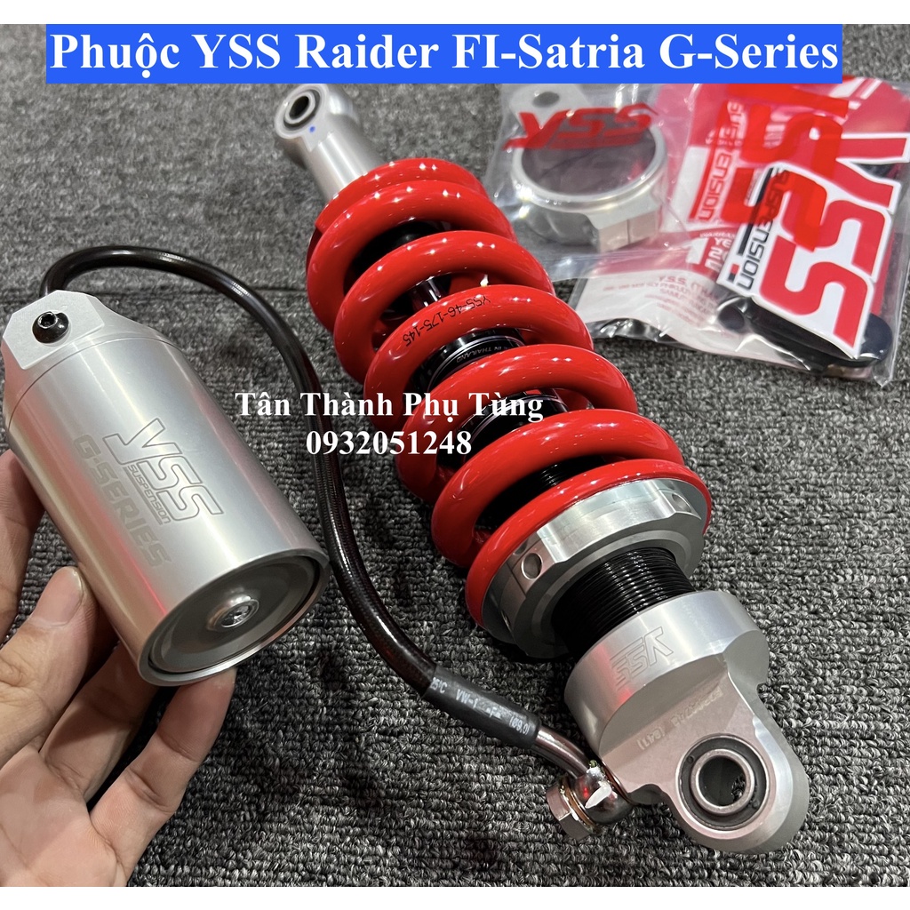 Phuộc YSS Raider Fi, Satria G Series Chính hãng- Đỏ bình bạc