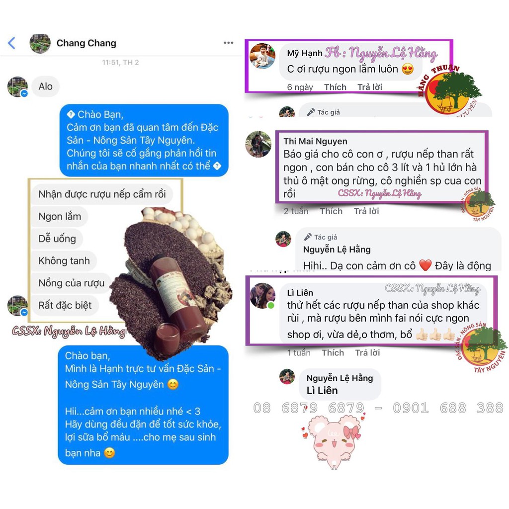 Cốt Nếp Than Trứng Gà Ta Hằng Thuận Tây Nguyên [ 1 lít ]