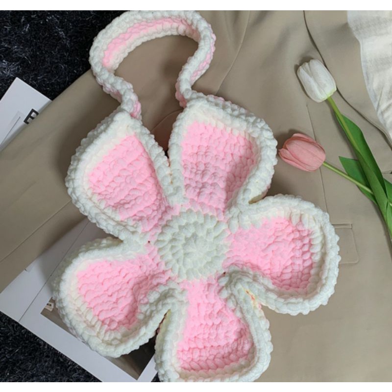 Bloom Bag túi len hình BÔNG HOA crochet Flower Bag Handmade