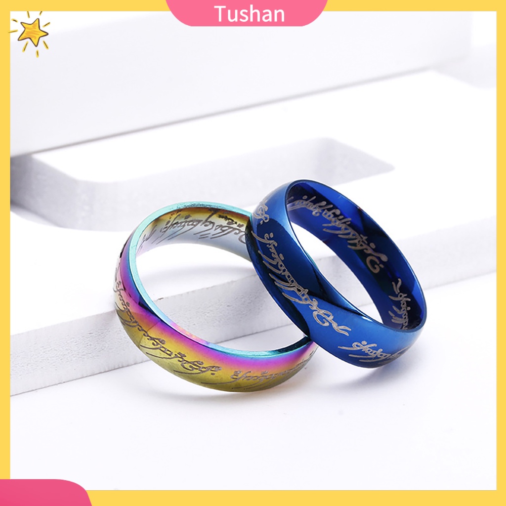 Nhẫn Thép Titan Khắc Chữ Thời Trang