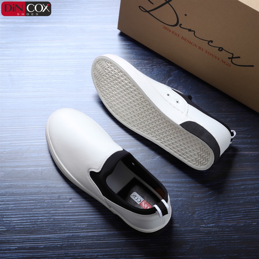 Giày Lười Sneaker Da Nam DINCOX C09 Sang Trọng Nổi Bật White