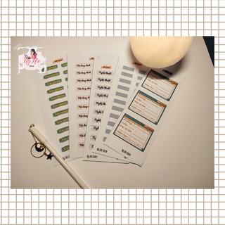 Sticker đề mục Ngữ Văn  ,nhãn vở, (tự cắt), ( mã NIE2)