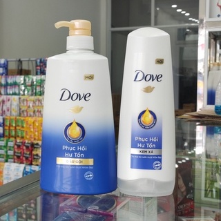 Combo Dove Phục Hồi Hư Tổn: Dầu gội 650g + Kem Xả 320g