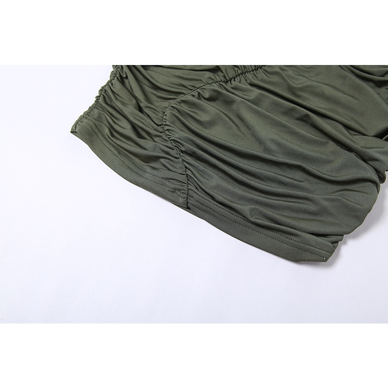 Áo Tank Top Cổ Tròn Xếp Ly Thời Trang Đường Phố Cá Tính Cho Nữ