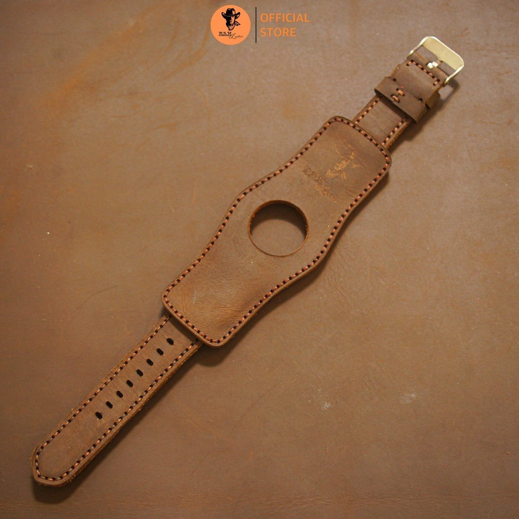 Dây đồng hồ da bò màu nâu đất - RAM Leather Classic 1950 + B2