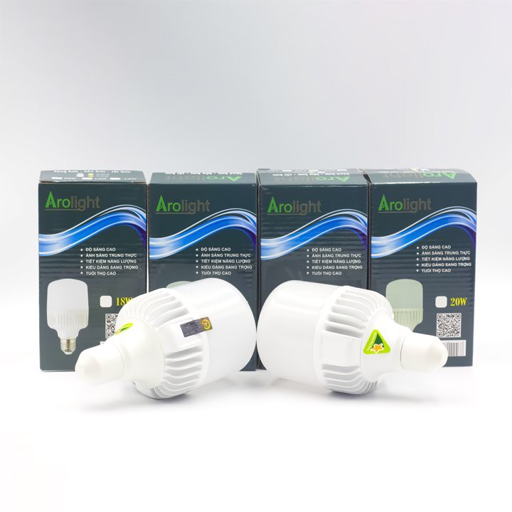 Bóng đèn LED Búp Trụ Nhôm Kín Nước 20w 30w 40w 65w Arolight Siêu Sáng, Siêu Bền, Bảo hành Chính hãng 2 năm