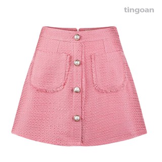 Chân váy tweed hồng tingoan YANKEE SKIRT/PK