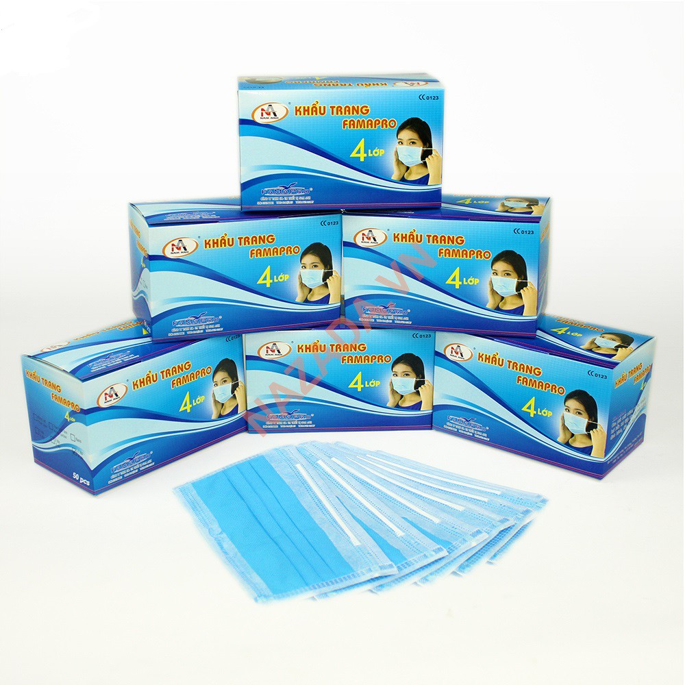 10 hộp Khẩu trang y tế Nam Anh 4 lớp [ kháng khuẩn] 1 hộp 50 Cái | BigBuy360 - bigbuy360.vn
