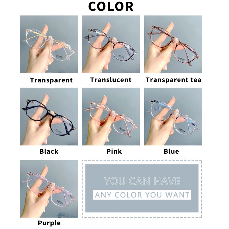 Mắt Kính Gọng Tròn Chống Bức Xạ / Ánh Sáng Xanh Thời Trang Hàn Quốc Cổ Điển Cho Nam Và Nữ