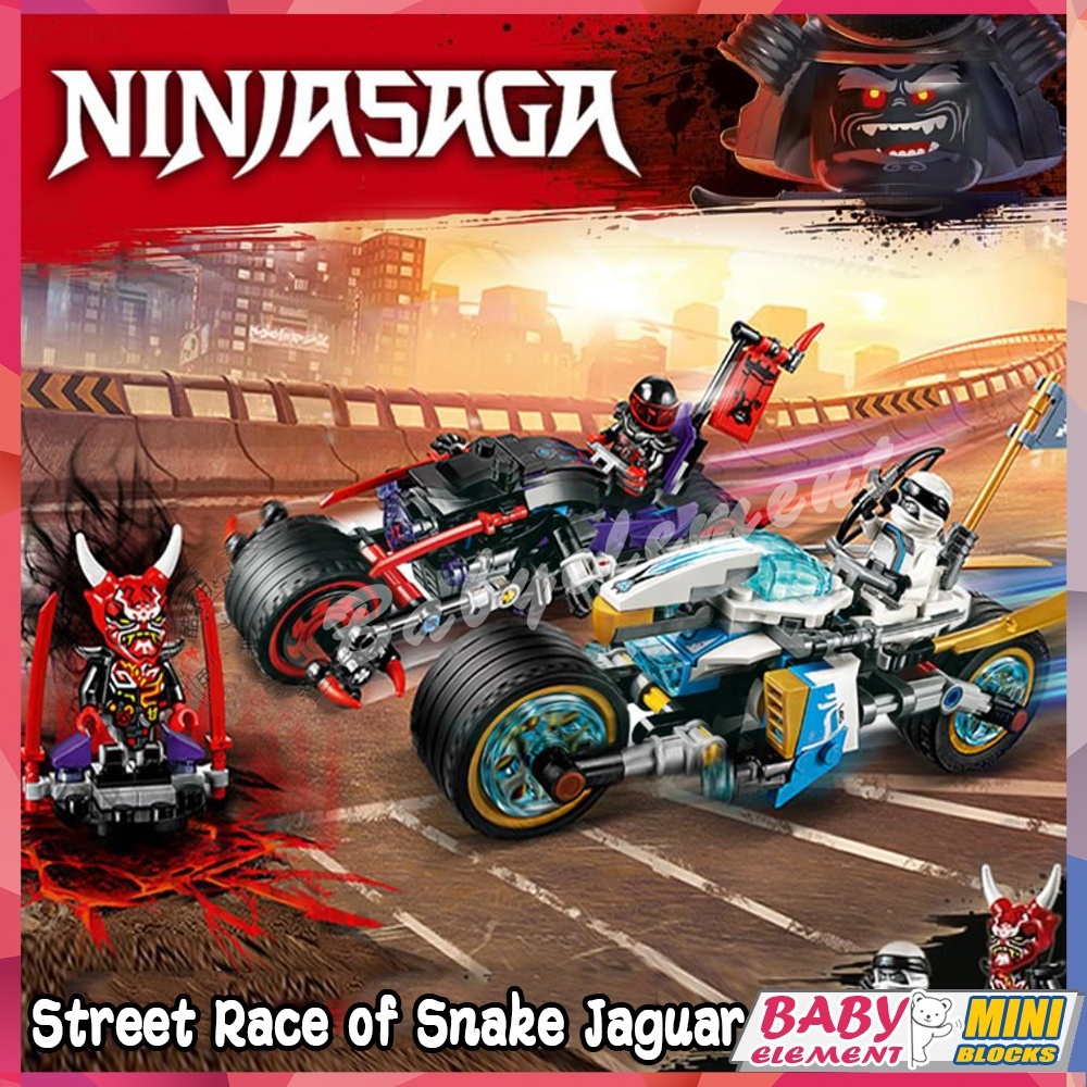 MOC 76015 Street Race of Snake Jaguar Ninjago: Masters of Spinjitzu Building Blocks Mô Hình Đồ Chơi Người Lớn Trẻ Em Quà Tặng