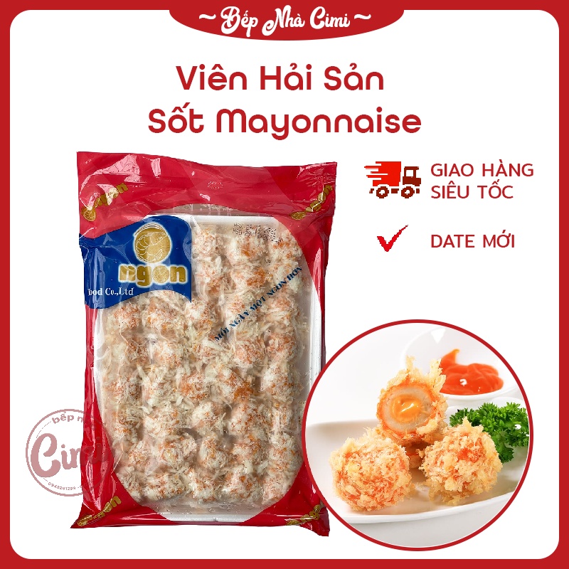 Viên Hải Sản Sốt Phô Mai Ongon 500g - Mayonnaise - Viên Chiên Hải Sản Xù Ăn Vặt - Bếp Nhà CIMI