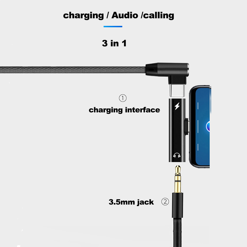 Đầu chuyển đổi 2 trong 1 từ Type C sang 3.5mm