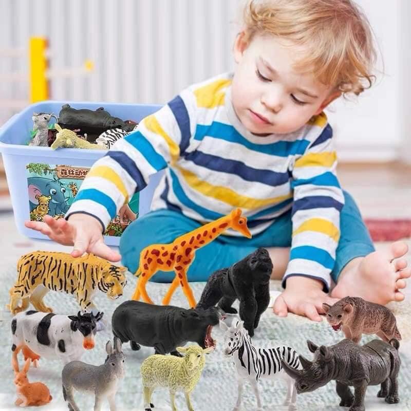 Bộ Động Vật 58 Chi Tiết, Thùng Động Vật Mô Hình Thú, Đồ Chơi Con Vật Mô Phỏng Hình Thú Bằng Nhựa Cao Cấp Cho Bé