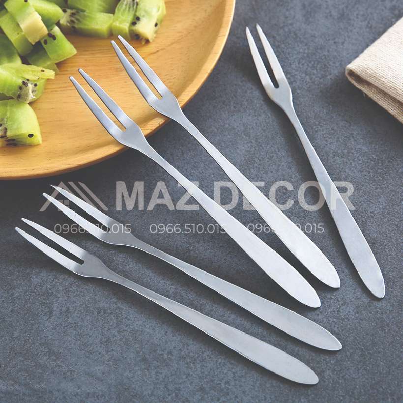 Giá sỉ tại xưởng Bộ 10 chiếc dĩa nĩa inox 2 răng ăn trái cây hoa quả dài 13 cm bền rẻ