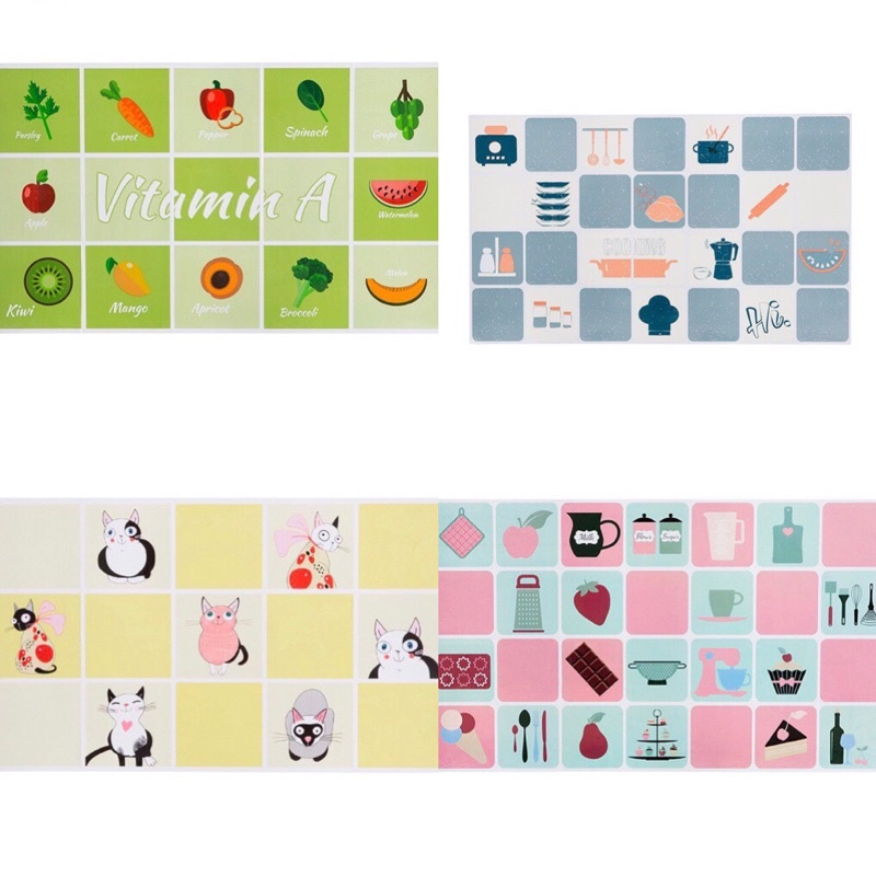 Giấy dán tường nhà bếp, miếng dán bếp chống bắn dầu mỡ, chịu nhiệt cao Hiwi