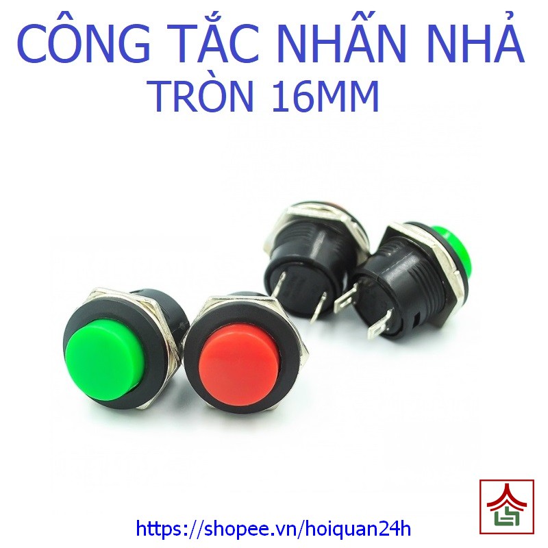 Công Tắc Nút Nhấn Nhả Chế Còi Passing 16mm R13-507 Lắp Còi Đèn Cho Xe Máy