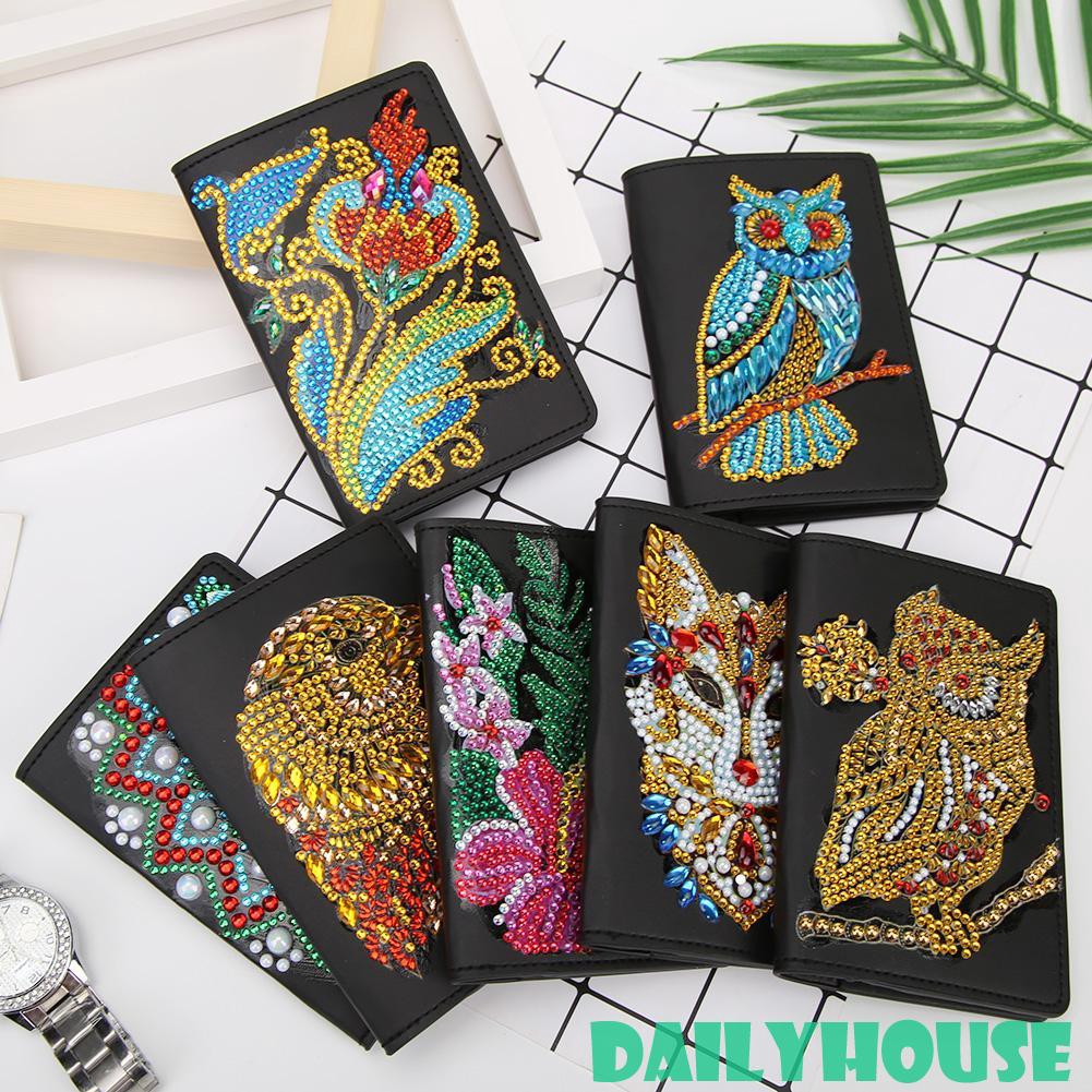 ☁☁ DIY Special Shaped Diamond Painting Leather Passport Protection Cover Gift