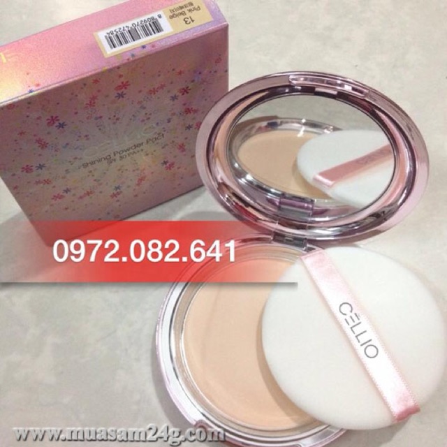 Phấn nén CELLIO Shining Powder Pact SPF 36PA++