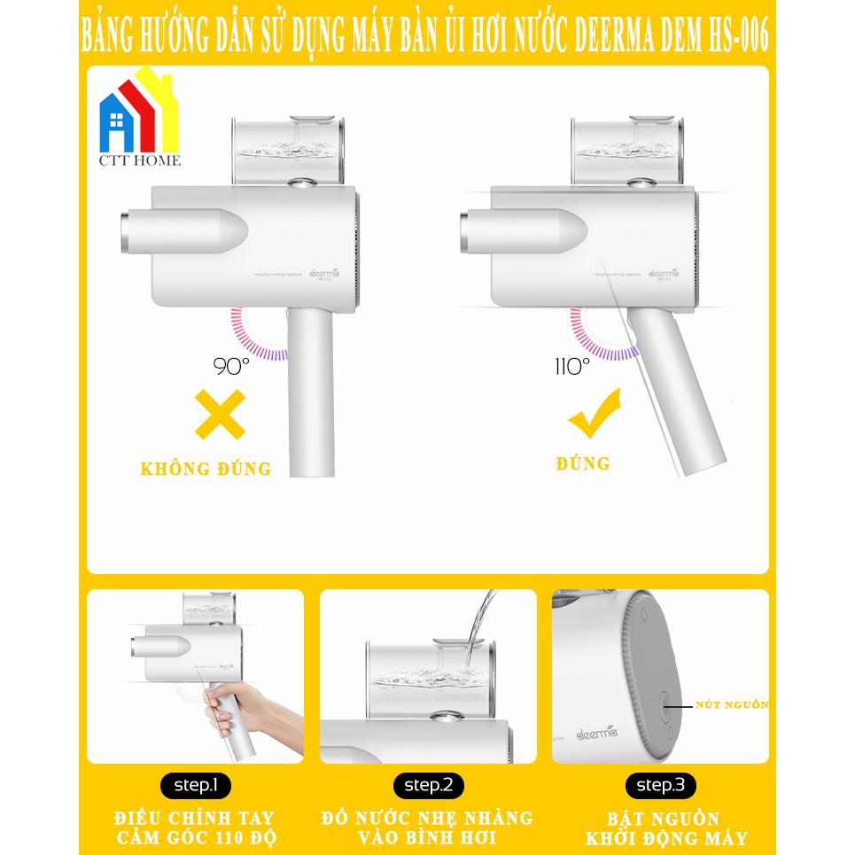 [Có Sẵn] Bàn Ủi Hơi Nước Du Lịch Cầm Tay Mini DEERMA HS006