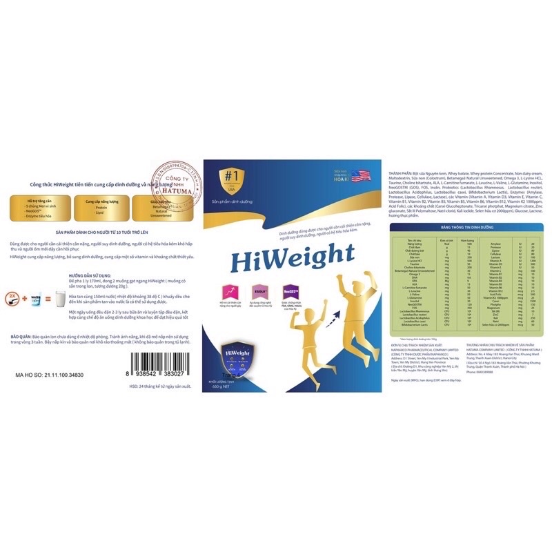 HiWeight – Sữa tăng cân số 1 Hoa Kỳ