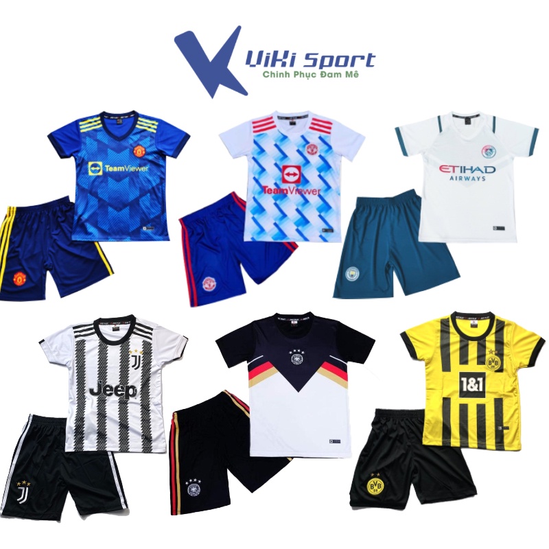Bộ quần áo đá bóng cho bé độ tuổi từ 1 đến 14 tuổi JP03 - ViKi Sport