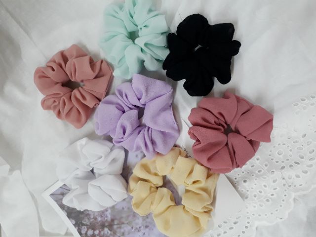 [Mã FAGOGO giảm 12% đơn 99K] _Dây cột tóc scrunchies vải chiffon siêu xinh nhiều màu | BigBuy360 - bigbuy360.vn