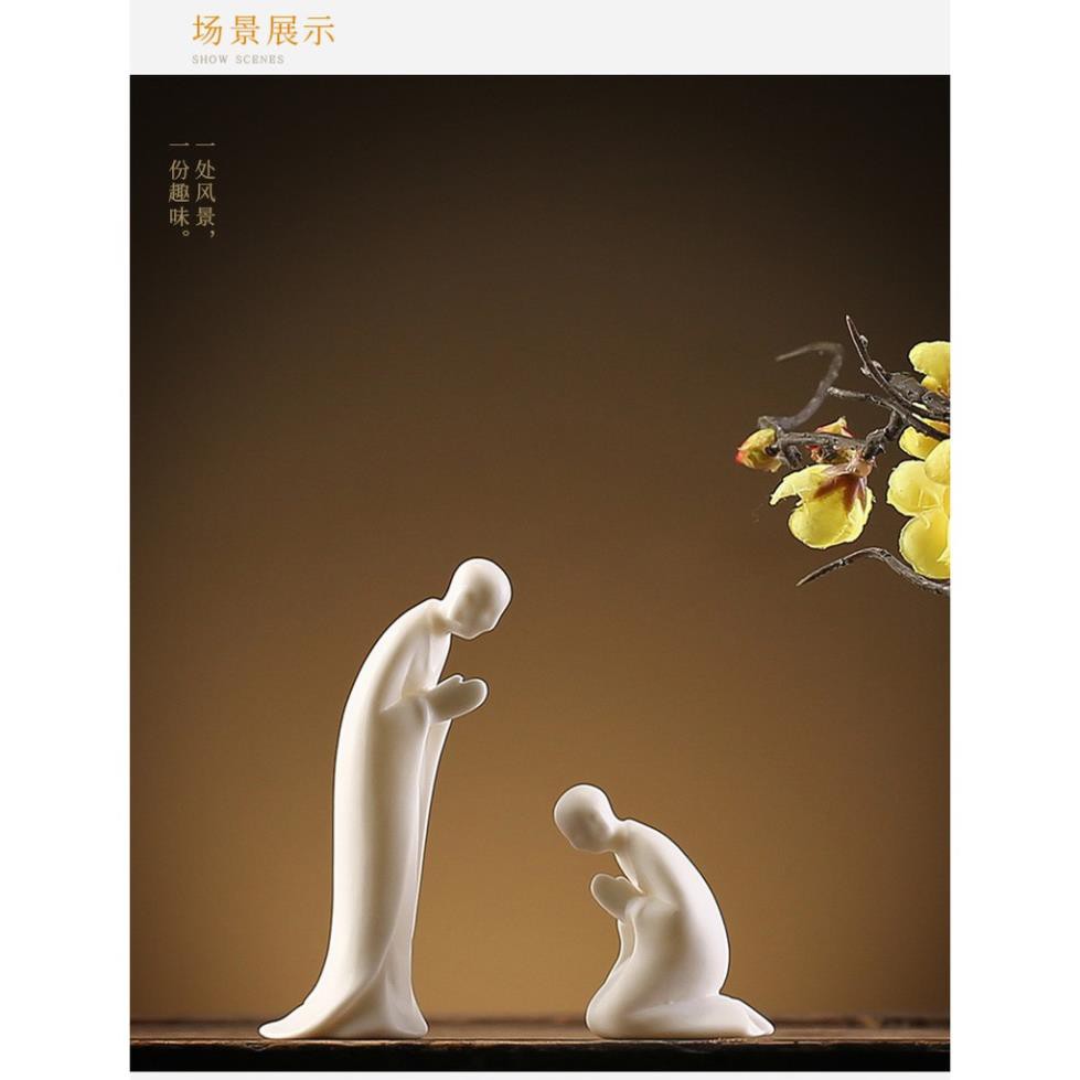 Tượng vô danh cỡ nhỏ trang trí tiểu cảnh bonsai ghép lũa- Trang trí kết hợp cùng tượng phật tạo khung cảnh tịnh tâm