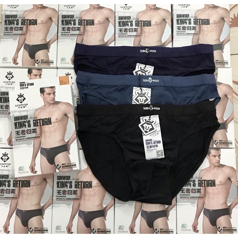 HỘP 2 quần sịp chéo nam - quần lót nam chất su thông hơi, mát lạnh hàng Qccc. Ảnh và video thật.