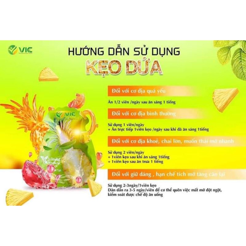 [Tặng kèm quà] Kẹo dứa giảm cân VIC Plus chính hãng giá rẻ nhất HCM