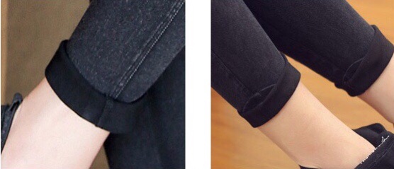 Quần legging thô giả bò cạp cao Loại 1 trơn/lót lông giữ nhiệt | BigBuy360 - bigbuy360.vn