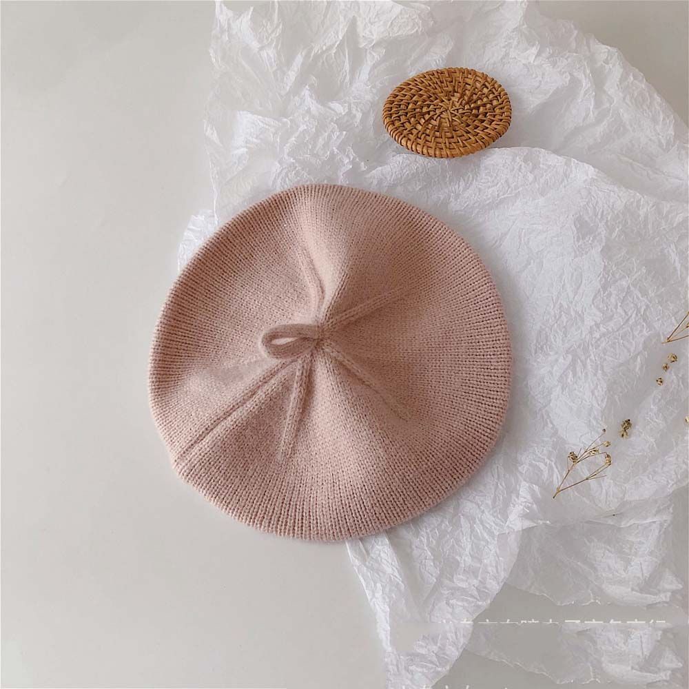 Mũ nồi đan len giữ ấm mùa đông phong cách vintage cho bé gái