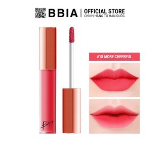 Son Kem Lì Bbia Last Velvet Lip Tint Version 4 - 18 More Cheerful (Màu Hồng Cánh Sen) 5g - Bbia Official Store