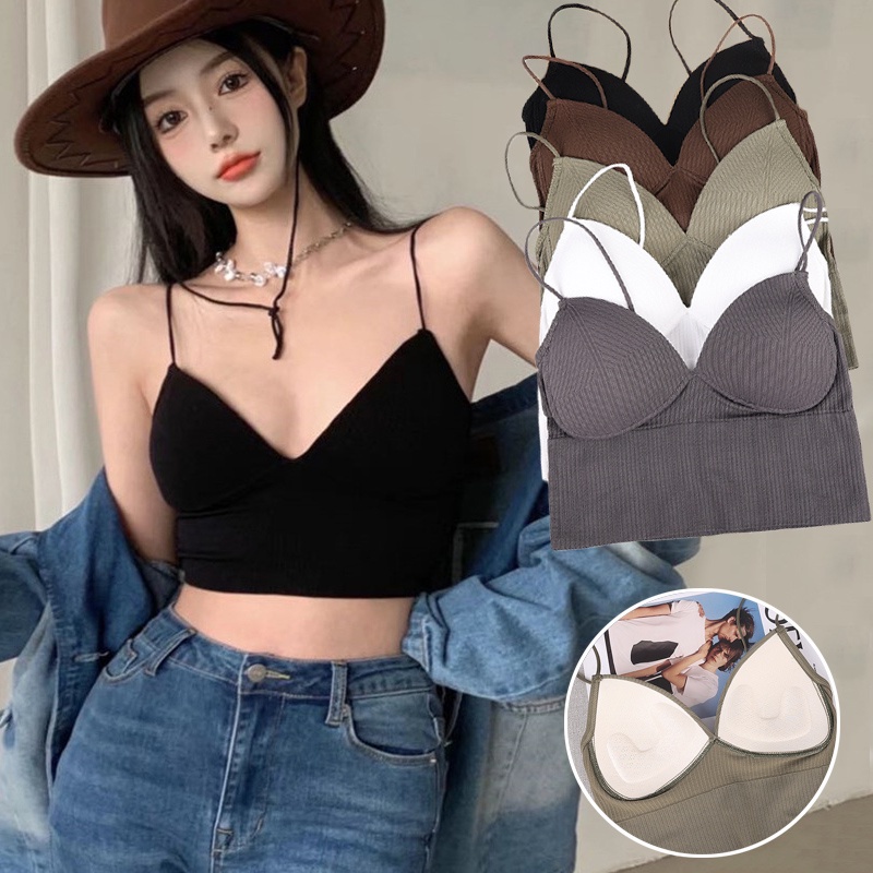 Áo Lót Cổ Chữ V Mềm Mại Thoáng Khí Thoải Mái Dành Cho Nữ