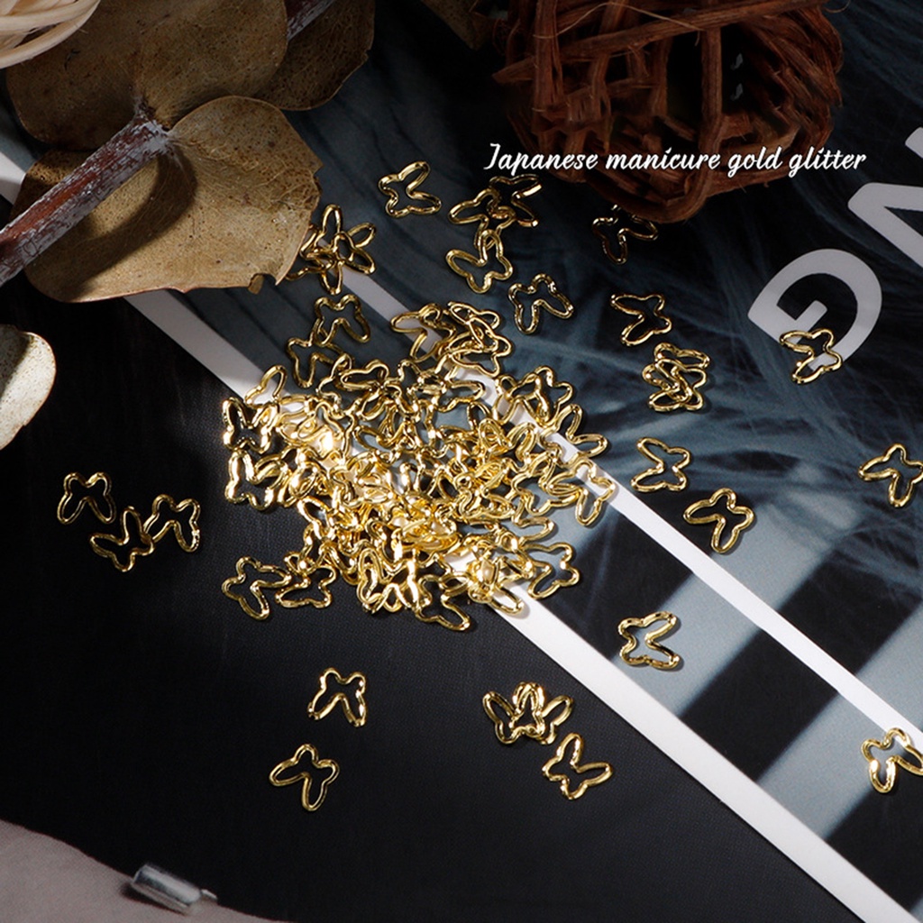 [Hàng mới về] 100 Phụ kiện đinh tán kim loại đính đá trang trí móng tay diy