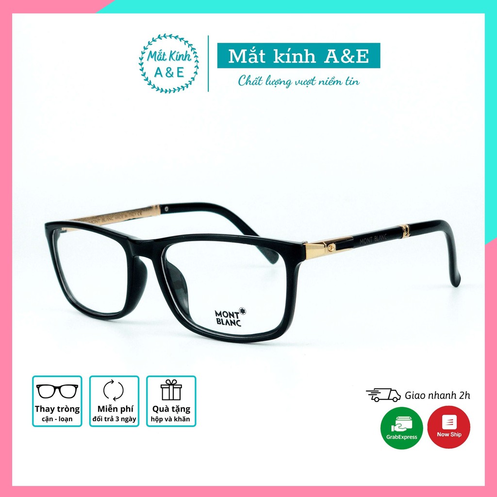 Gọng kính cận nam A&Eeyewear gọng vuông chất liệu kim loại nhựa kiểu dáng đơn giản