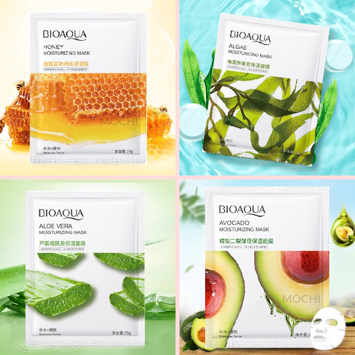 Mặt Nạ Trái Cây 8 Vị Bioaqua Dưỡng Trắng Da l Cấp Ẩm l Giảm Mụn Mask Giấy Đắp Mặt Nội Địa Trung MOCHI SHOP Trà xanh