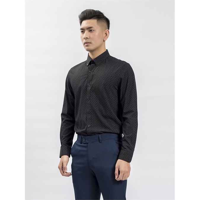 Áo sơ mi dài tay nam Aristino sợi sồi thoáng mát -slim-tà lượn ALS58408