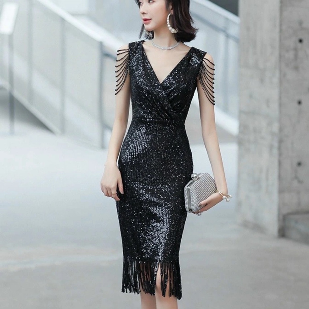 ĐẦM Lady DẠ HỘI KIM SA TAY KẾT ĐÁ siêu Sang Chảnh