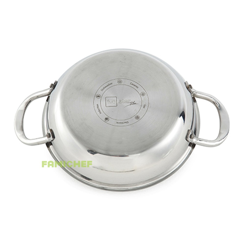 Chảo inox chống dính 3 đáy 2 quai FiveStar FS26CD2Q 26cm