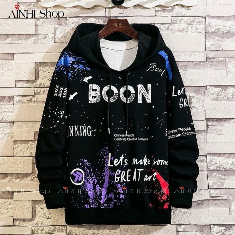 Áo Hoodie Nam ❤️FREESHIP❤️ Áo Khoác Hoodie Nỉ Nam Thu Đông ( BOOM ) Freesize Cao Cấp Dưới 68kg Mặc Vừa
