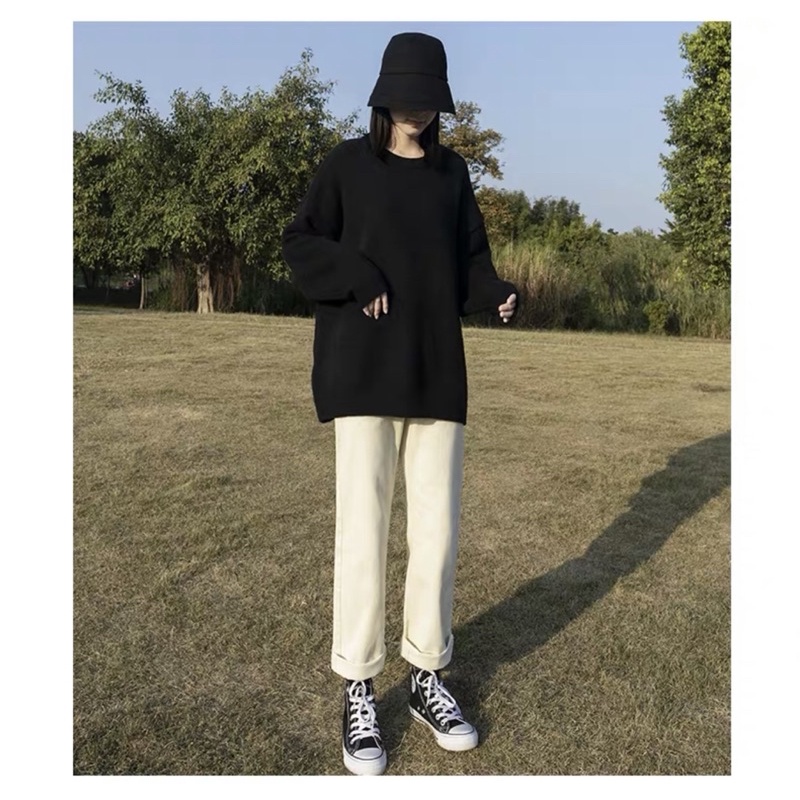 Quần Ống Rộng Dáng Suông Kaki Nam Nữ Ulzzang