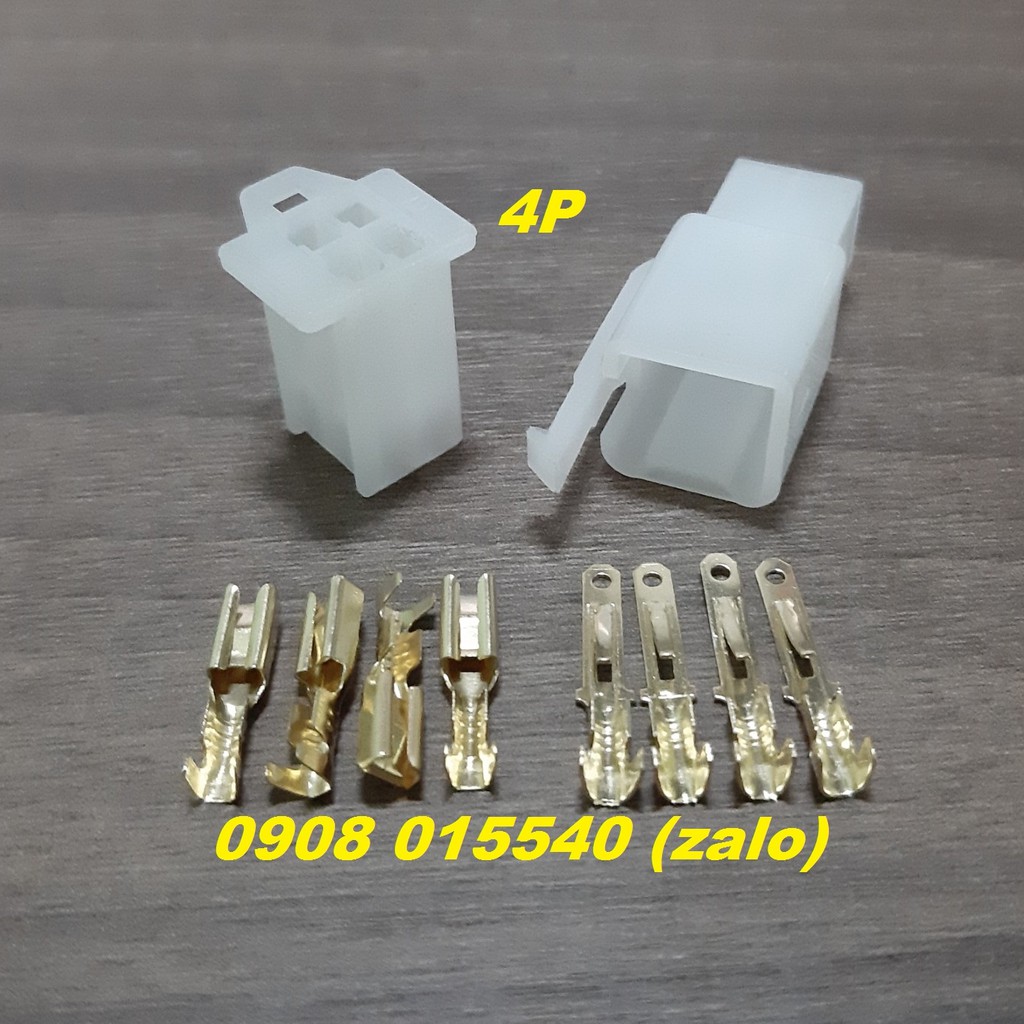 (10 bộ/ Bịch) Jack nhựa 4P + Cos 2.8